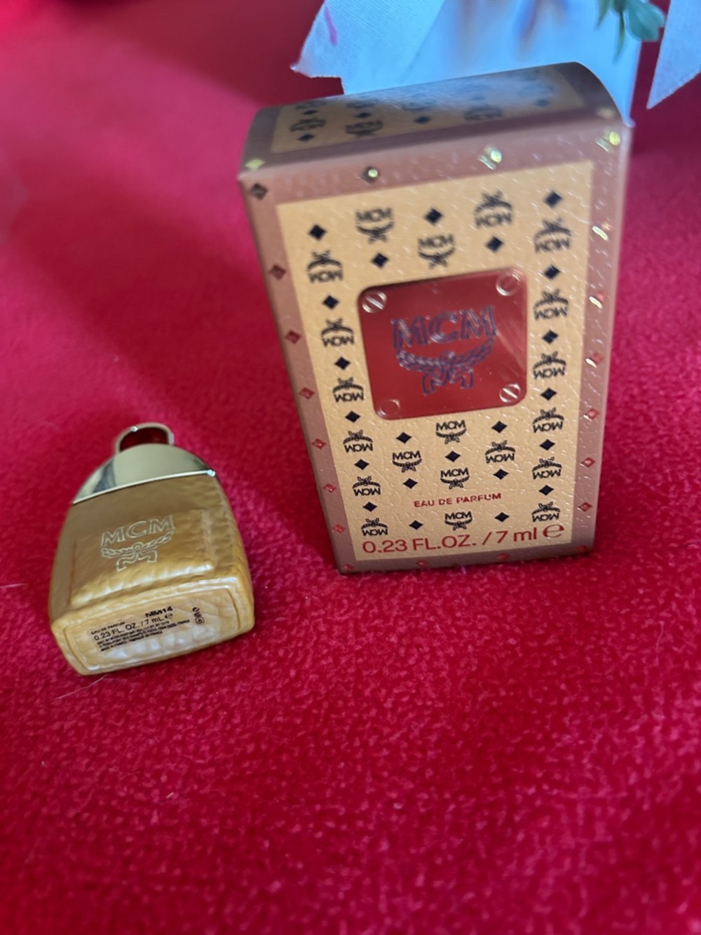 MCM Gold and Yellow Mini Eau de Parfum with Leather Keychain Bottle - Picture 4 of 12